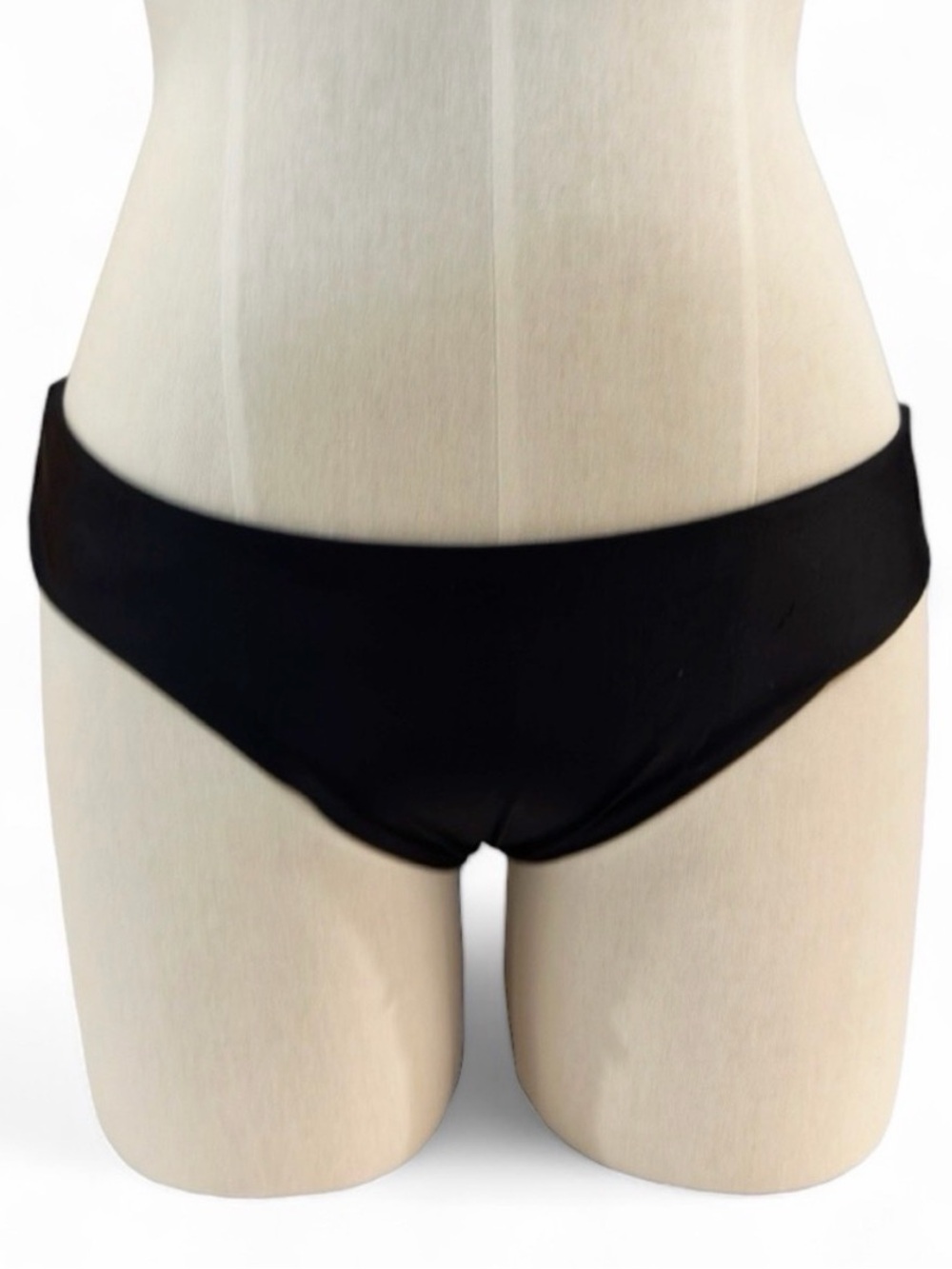 BECCA by Rebecca Virtue Basic Fit, Ruched Back Seam Black Bikini Bottoms